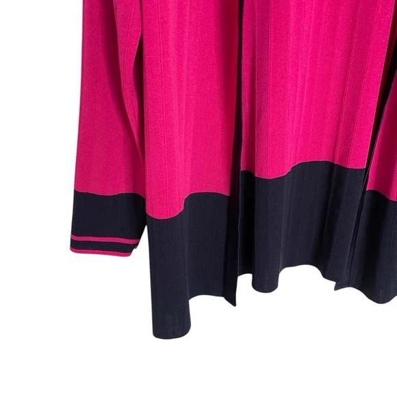 Exclusively Misook Dark Pink Navy Cardigan Small - Picture 6 of 6